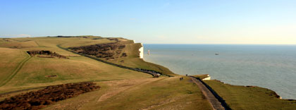 Looking towards the new lighthouse at Beachy Head