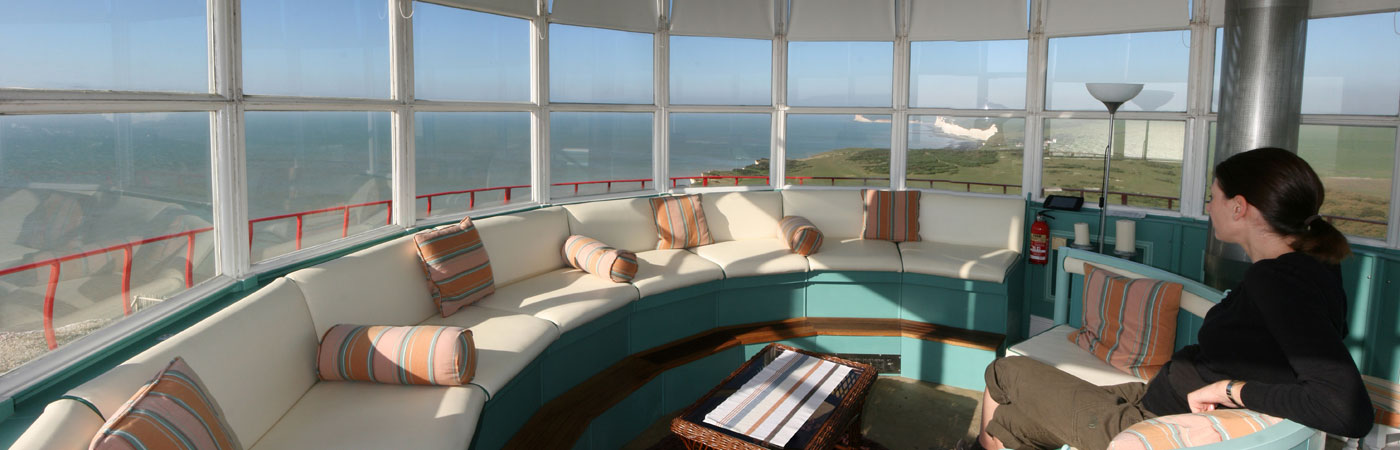 Breathtaking views from the lantern room of the Belle Tout Lighthouse at Beachy Head
