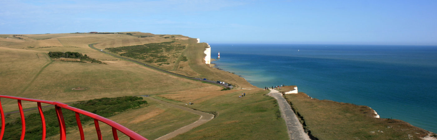 Views of the Beachy Head Lighthouse from the Belle Tout Lighthouse