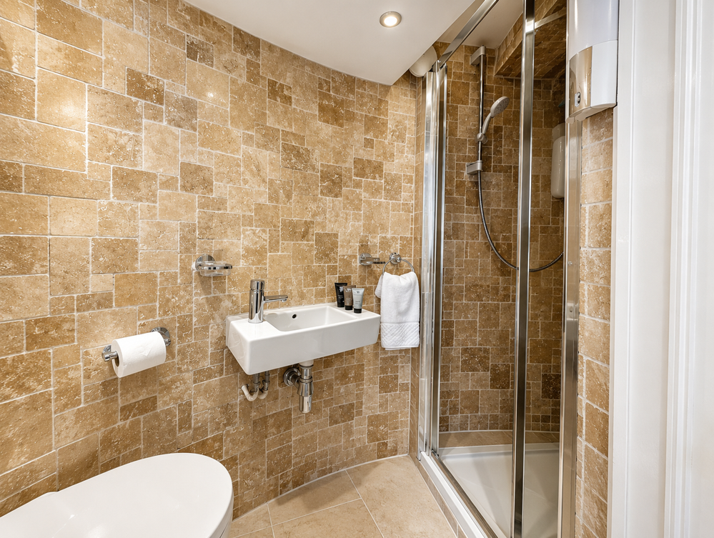 The Original Lighthouse Tower room, en suite shower room